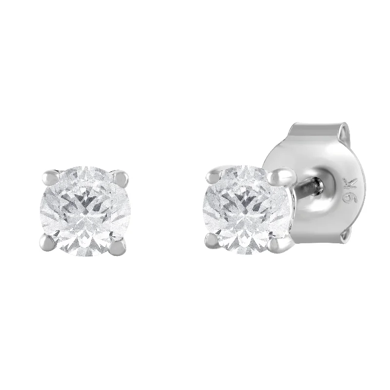 fashion hoop earrings for women -Meera Stud Earrings with 1/2ct of Laboratory Grown Diamonds in 9ct White Gold