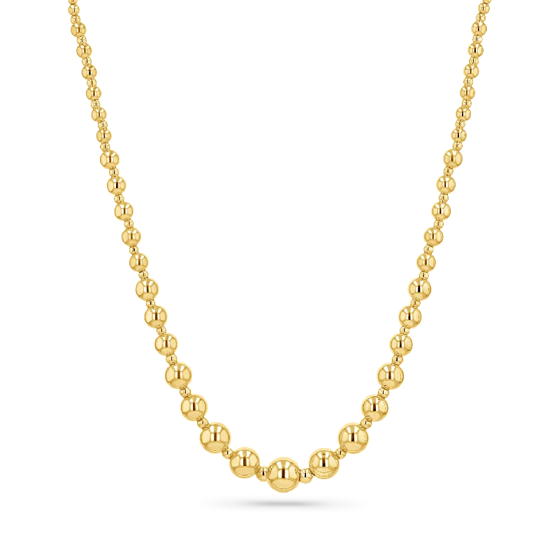 gold necklace sets for women -Graduating Ball Bead Necklace