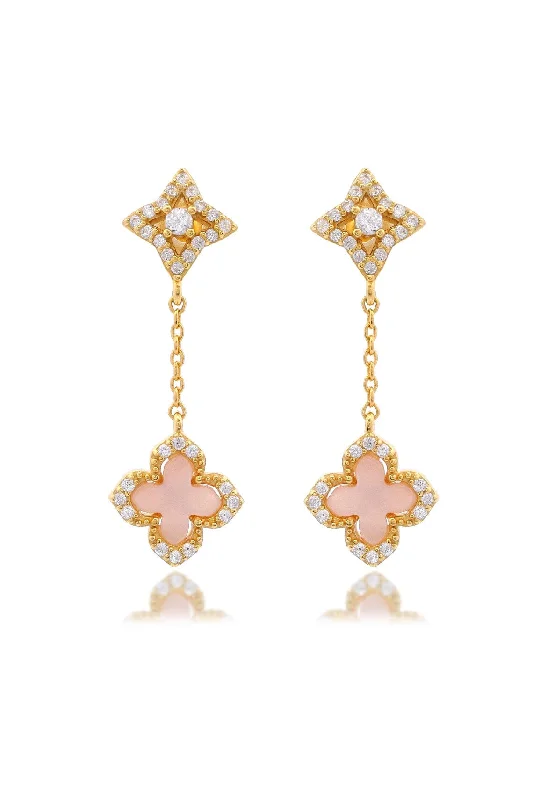 big statement earrings for women -SYDNEY SOIRÉE FAIRWATER MOTHER OF PEARL DROP EARRINGS GOLD