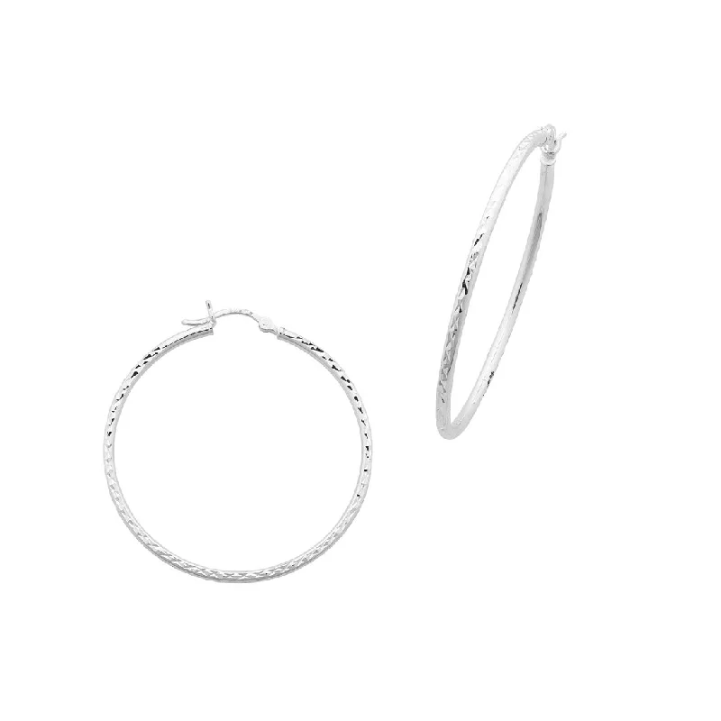 silver earrings for women -Sterling Silver 45mm Hoop Earrings