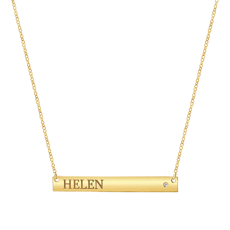 sterling silver necklaces for women -Diamond Nameplate Necklace