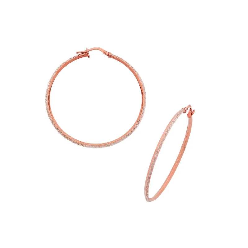 luxury earrings for women -9ct Rose Gold Silver Infused Hoop Earrings 20mm