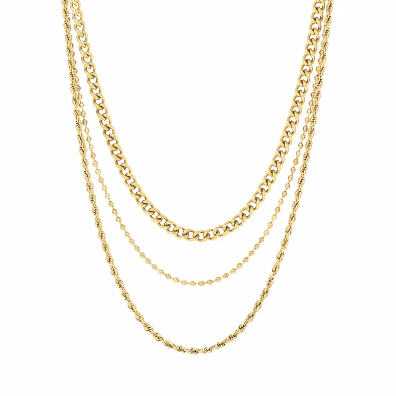 simple gold necklaces for women -Brandi Layered Necklace