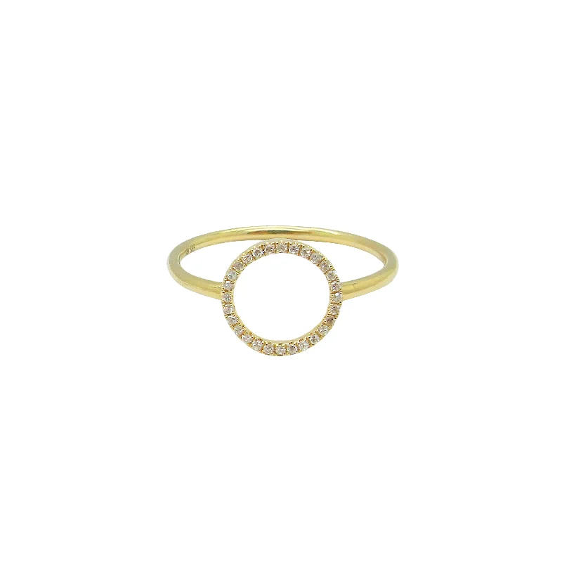 double band rings for women -14K GOLD DIAMOND GISELE CIRCLE RING