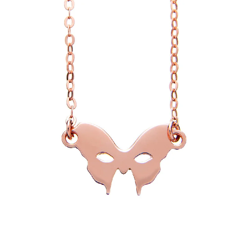 wedding necklaces for women -Rose Gold Mask Necklace