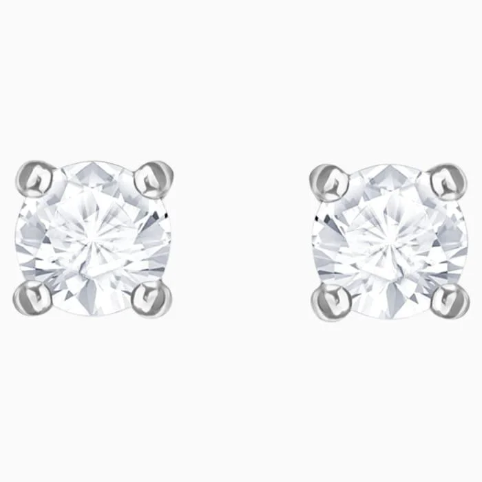 bold stud earrings for women -Swarovski Attract Round Stud Earrings