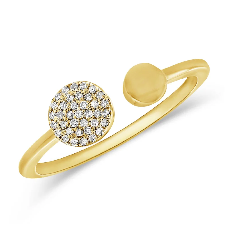 wedding bands for women -14K GOLD DIAMOND IRIS CIRCLE RING