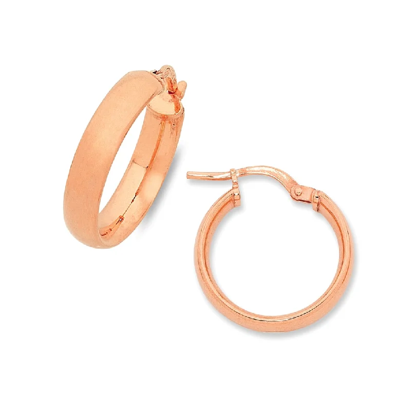 stylish gemstone earrings for women -9ct Rose Gold Silver Infused Hoop Earrings