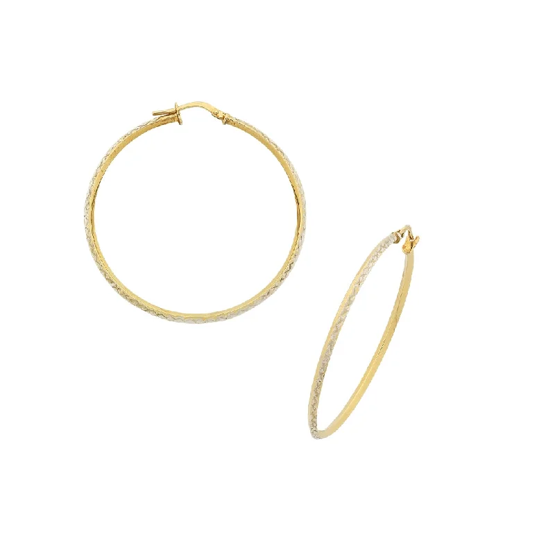 trendy earrings for women -9ct Yellow Gold Silver Infused Hoop Earrings 20mm