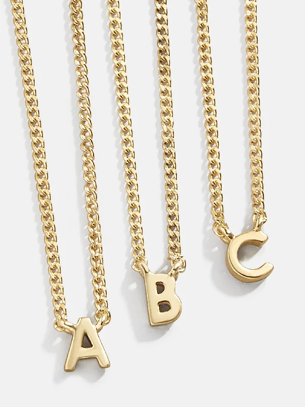 wedding necklaces for women -18K Gold Mini Initial Necklace - Gold