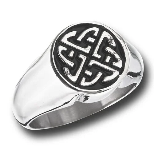 luxury promise rings -STAINLESS STEEL CELTIC KNOT RING  SZ 8-13