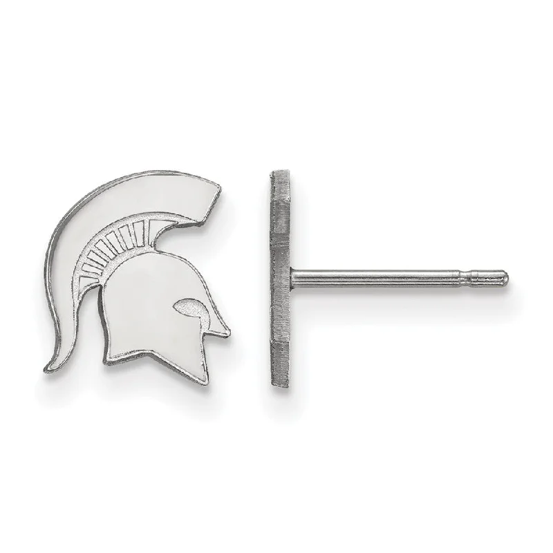 chic earrings for women -Sterling Silver Michigan State University XS (Tiny) Post Earrings