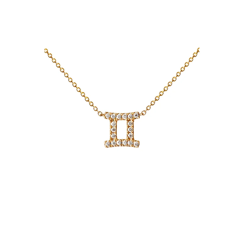 bridal choker necklaces for women -Petit Sign Gemini 18K Gold Necklace w. Diamonds