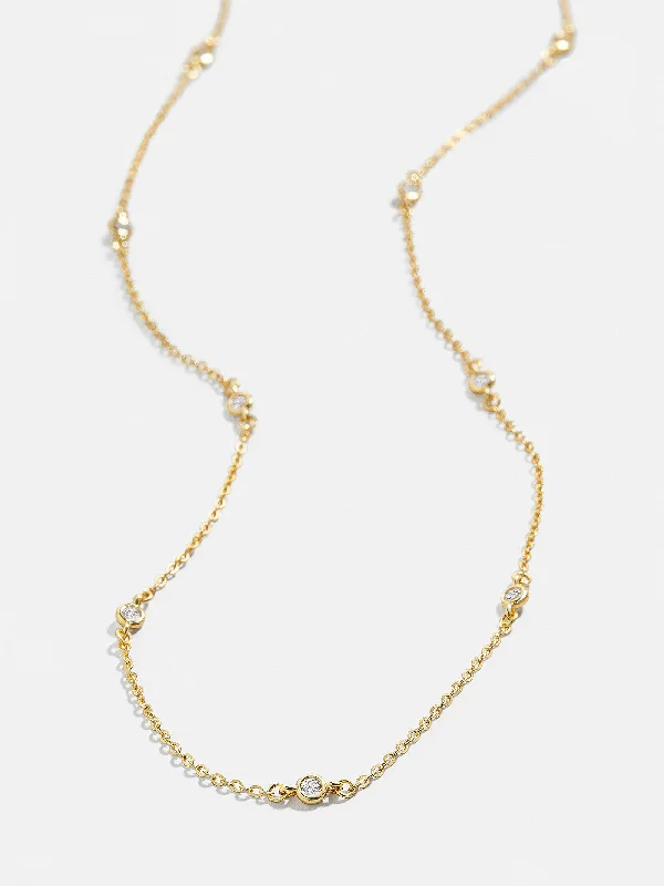 infinity pendant necklaces for women -Yasmine 18K Gold Necklace - Gold/Pavé