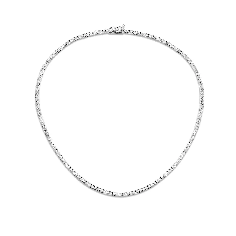 gemstone pendant necklaces for women -Jolie 3 Carat Round Brilliant Diamond Tennis Necklace in 14kt White Gold By Mike Nekta