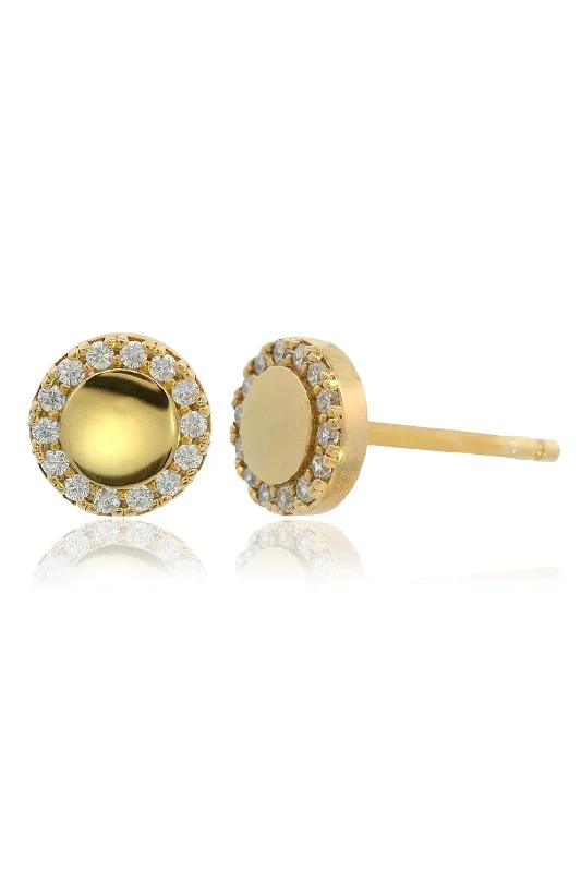 casual earrings for women -CHIC NOEL HIGH SHINE STUD EARRINGS GOLD