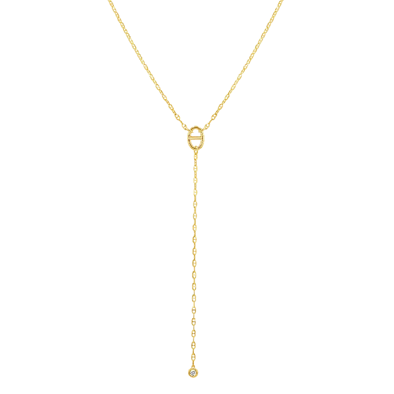 art deco necklaces for women -Diamond Mariner Lariat Necklace