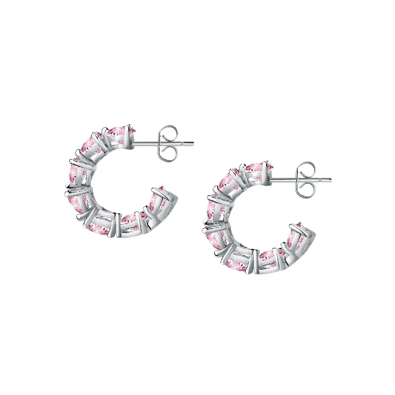 modern pearl earrings for women -Chiara Ferragni Diamond Heart Fairytale Hoop Earrings