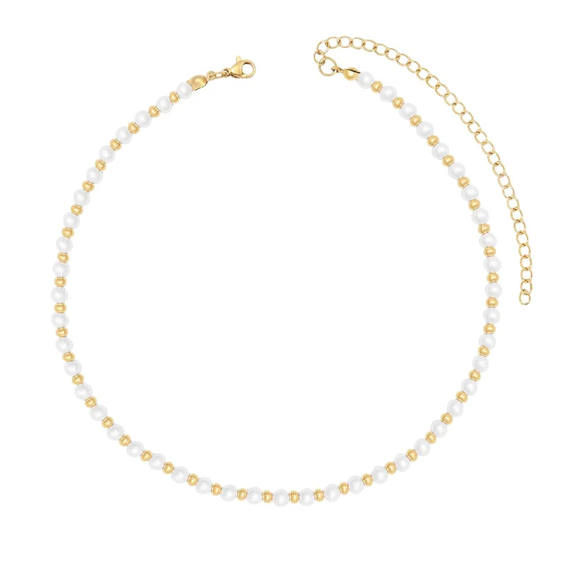 layered gold necklaces for women -August Pearl Choker