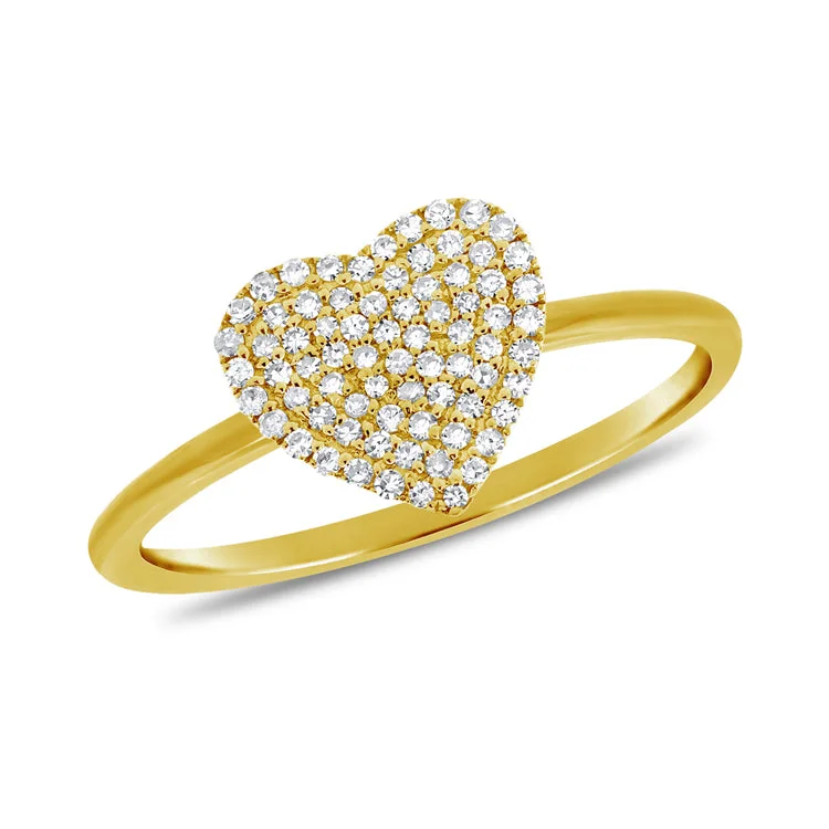 eternity bands for women -14K GOLD DIAMOND ABIGAIL HEART RING