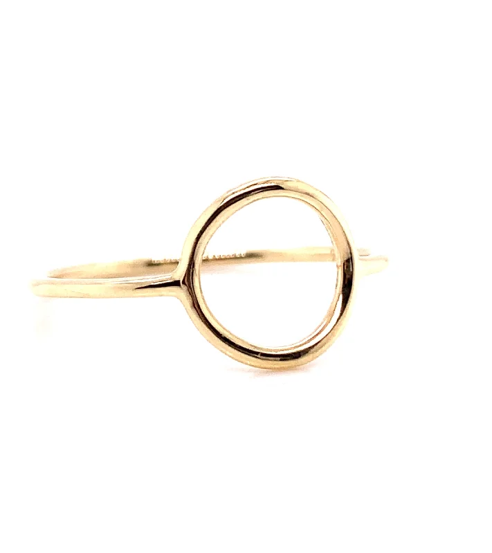 black diamond rings -9ct Yellow Gold Petite Open Circle Ring