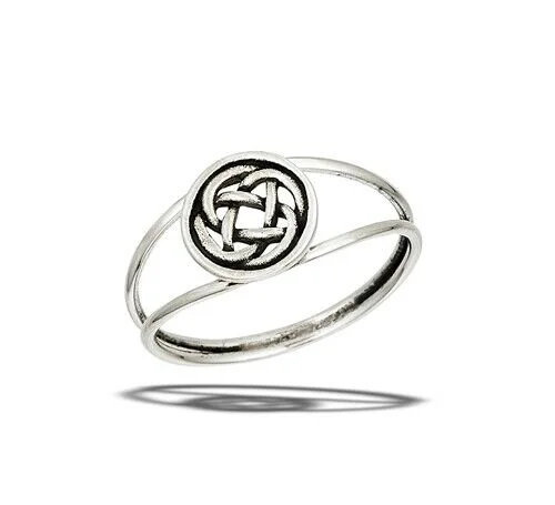 infinity rings for women -Sterling Silver Round Celtic Knot Ring