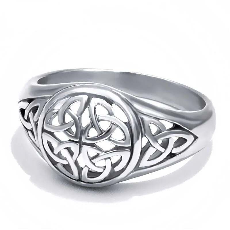 double band rings for women -316 L Stainless Steel Celtic Knot and Trinity  Ring