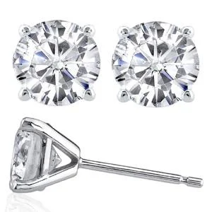 elegant earrings for women -0.70ct Solitaire Diamond Stud Earrings 18ct White Gold