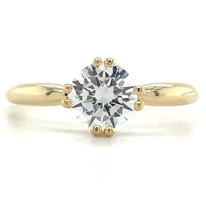 sapphire rings for women -9ct Yellow Gold Cz Solitaire Ring