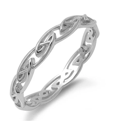 stackable rings for women -STERLING SILVER CELTIC RING