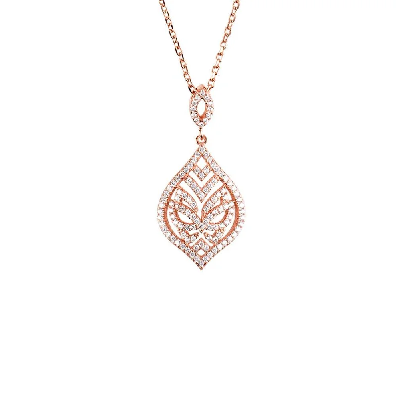 vintage-style necklaces for women -Rose Gold Tear Drop Necklace