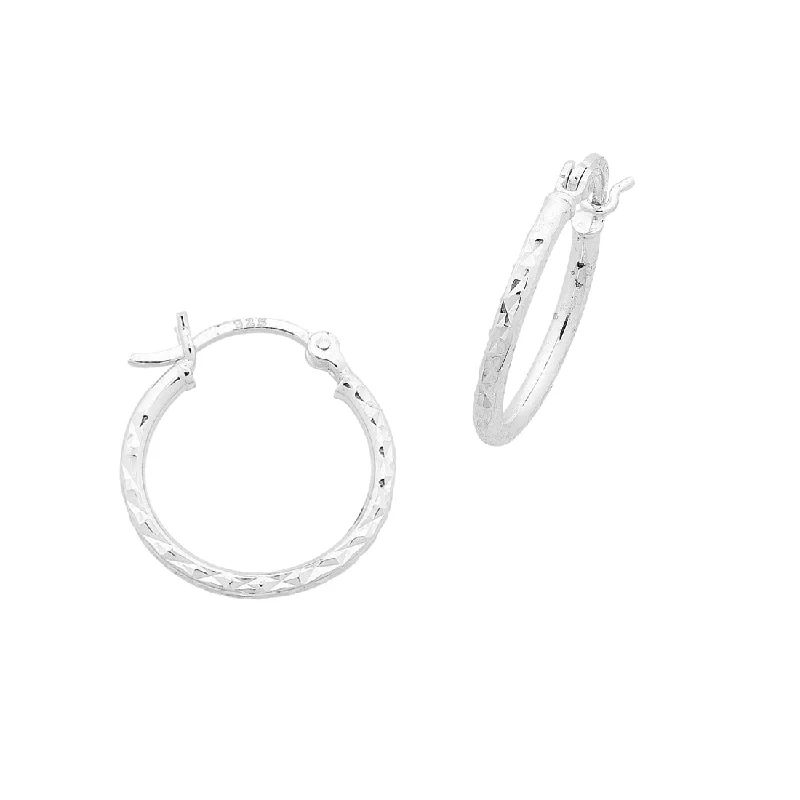 classic pearl earrings for women -Sterling Silver 20mm Hoop Earrings