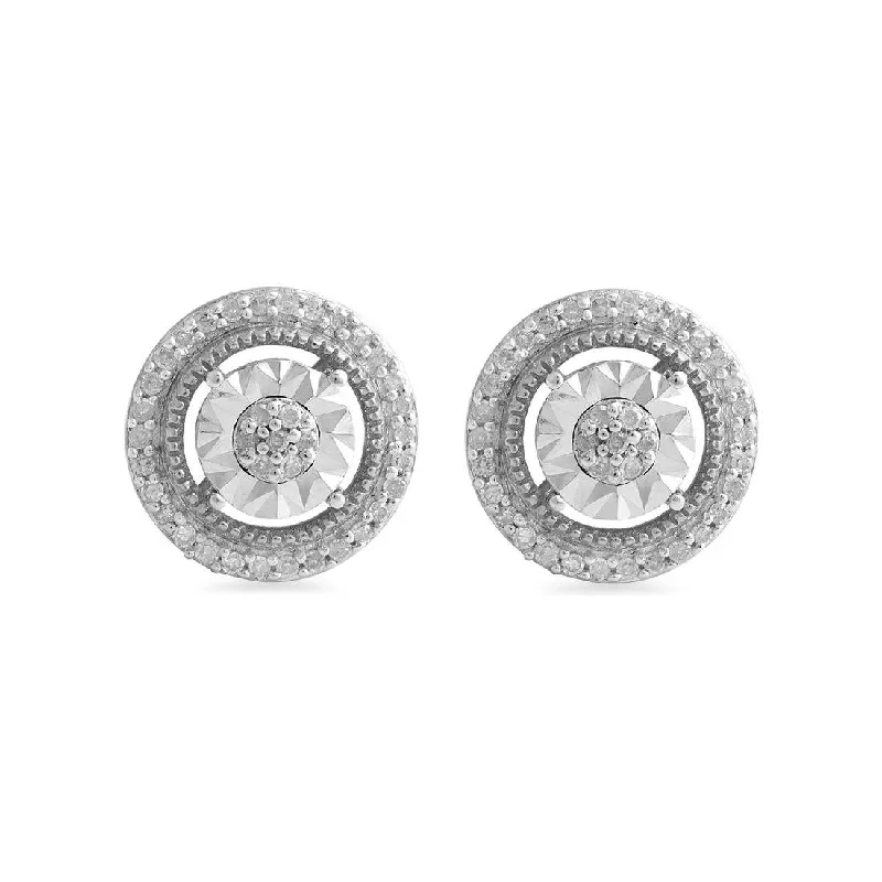 bold earrings for women -Miracle 1/4ct of Diamonds Stud Earrings in Sterling Silver