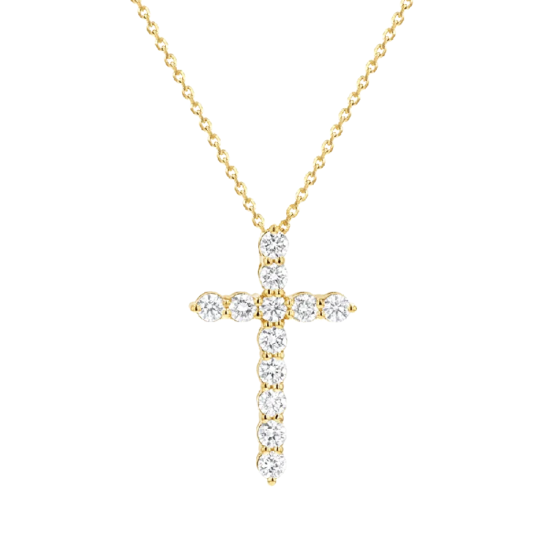 luxurious necklaces for women -Diamond Cross Necklace