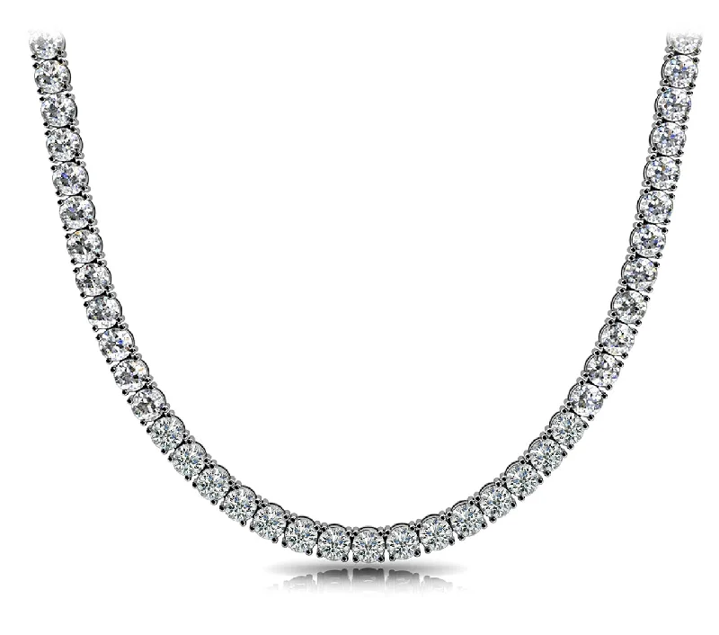 fashion necklaces for women -GALE 40 Carat Diamond Tennis Necklace in Platinum 4 prong set GIA Graded 50 pointer F Color VS1 Clarity BY MIKE NEKTA