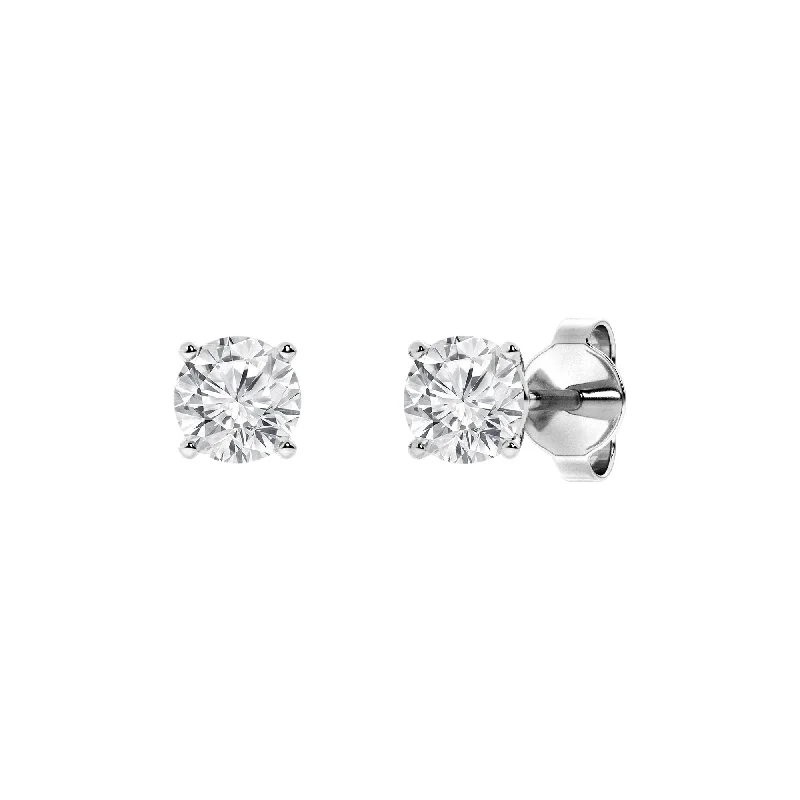 gemstone hoop earrings for women -Meera 1/3ct Laboratory Grown Diamond Solitaire Earrings in 9ct White Gold