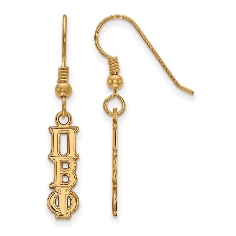 gold stud earrings for women -14K Plated Silver Pi Beta Phi XS Dangle Earrings