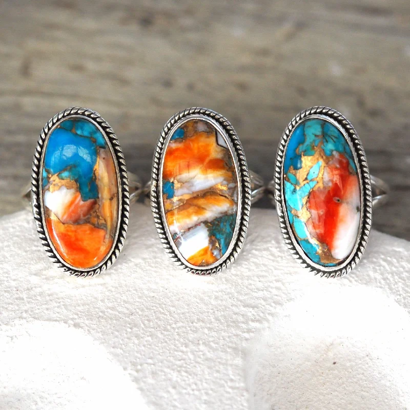 eternity wedding rings -Spiny Oyster Turquoise Ring