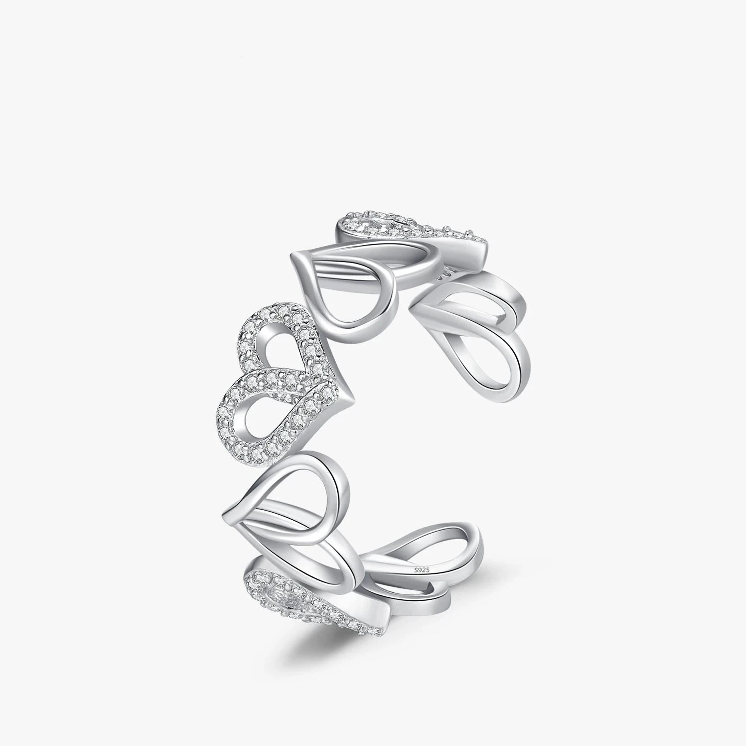 eternity rings for couples -Classic Heart Silhouette Adjustable Ring