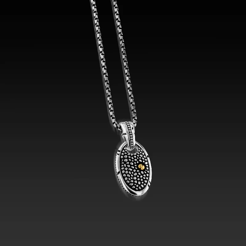 elegant necklaces for women -Matrix Oval Dog Tag Pendant Necklace