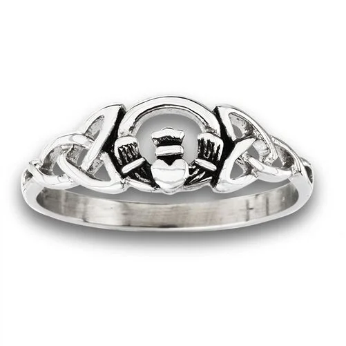 luxury rings for brides -Stainless Steel CELTIC CLADDAGH RING