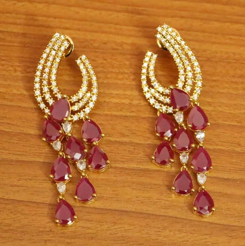 casual earrings for women -RED DANGLERS-DROPS