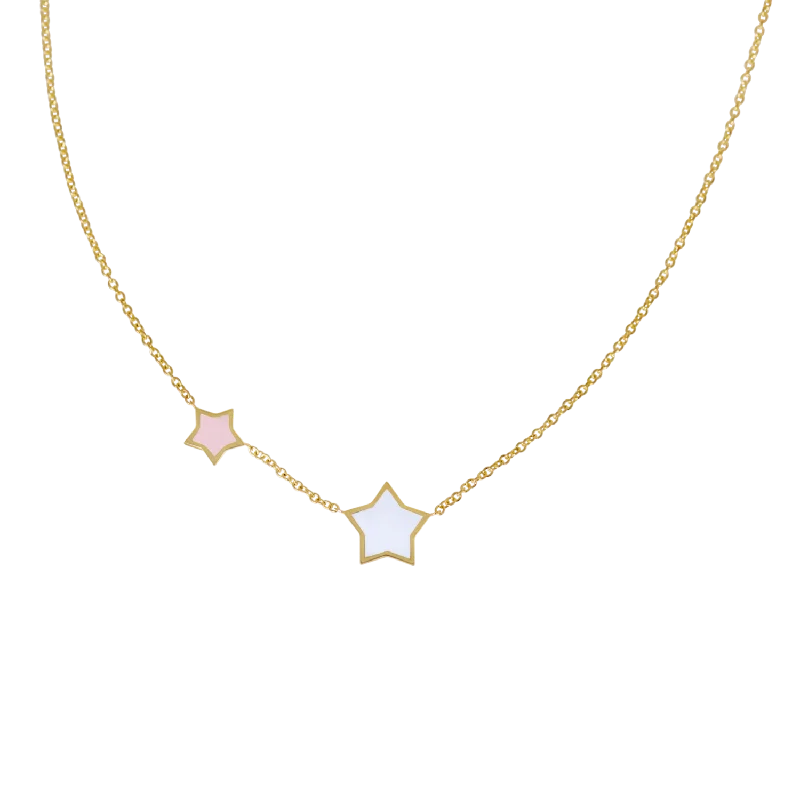 bohemian style necklaces for women -Twinkle Star Enamel Necklace