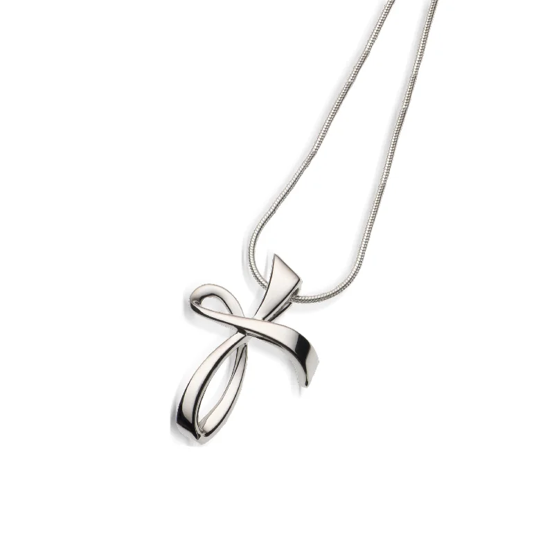 dainty silver necklaces for women -Serenity Silver Cross Pendant Necklace