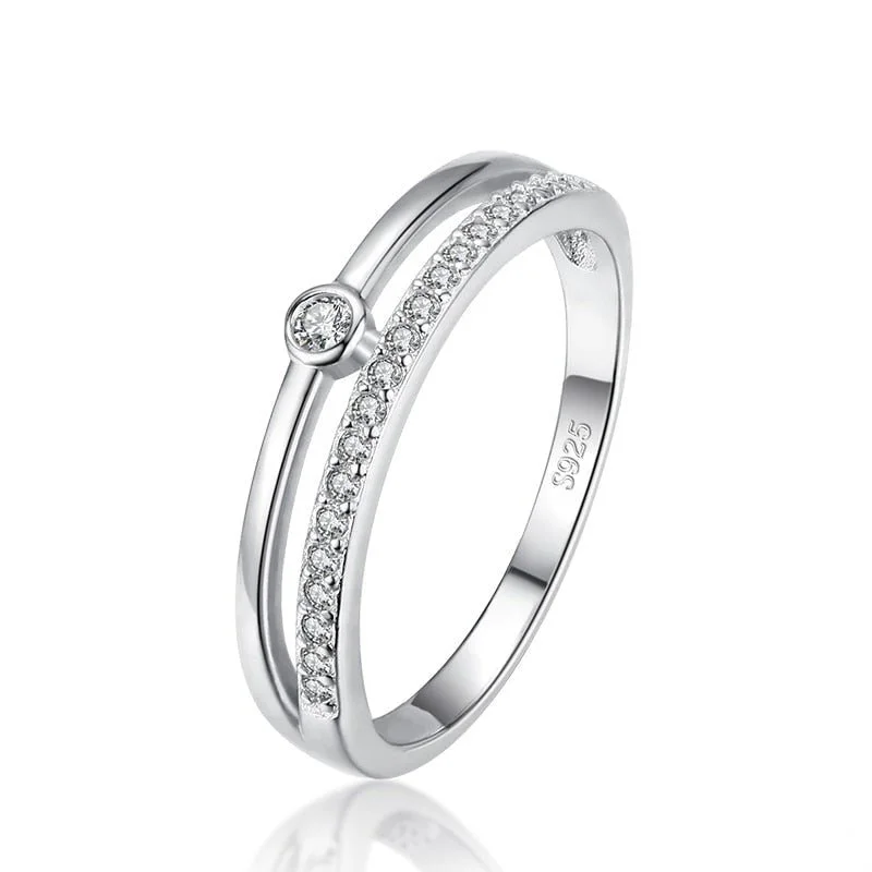 diamond solitaire rings -Olivia Line Ring