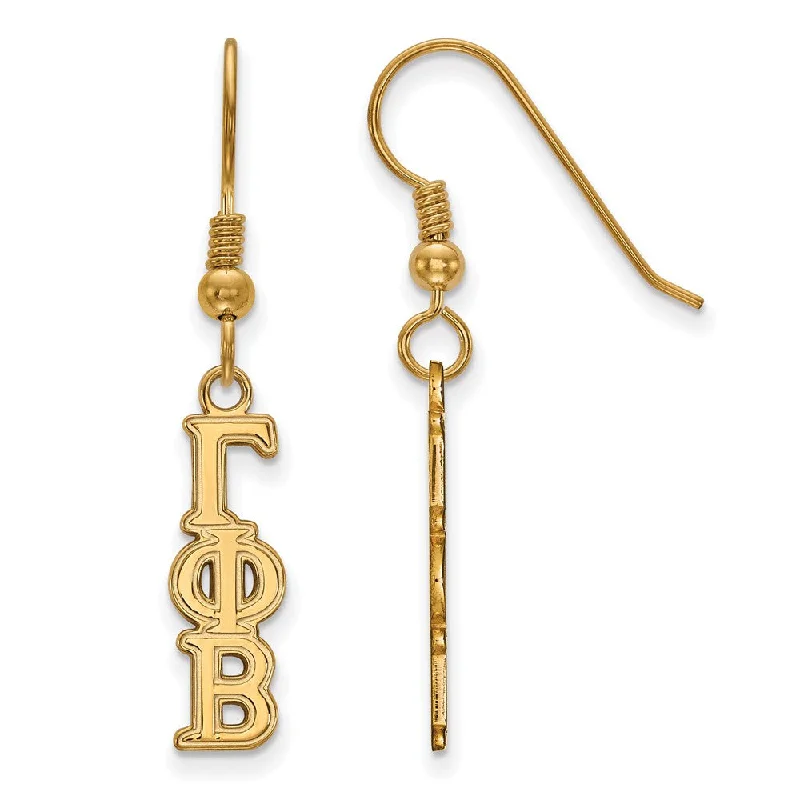 evening earrings for women -14K Plated Silver Gamma Phi Beta XS Dangle Earrings