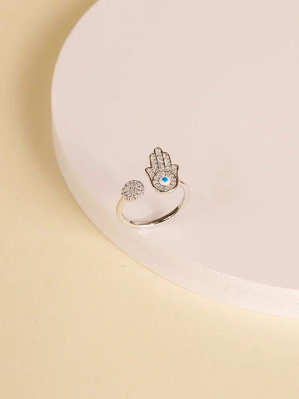 solitaire engagement rings -Palm Evil Eye Ring