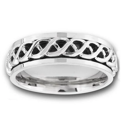 diamond rings for women -STAINLESS STEEL CELTIC SPINNING RING