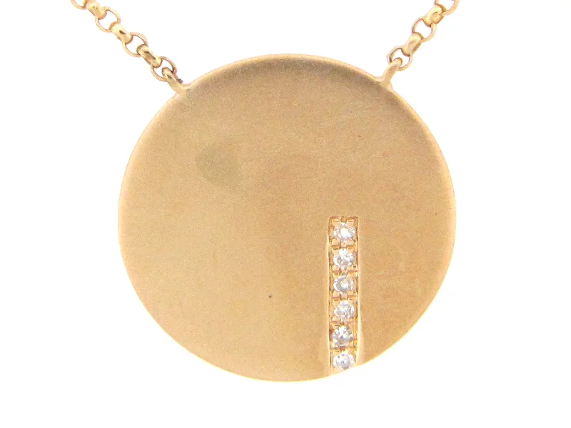 vintage-style necklaces for women -14KYG 0.02CTW BR DIA DISC PENDANT NECKLACE