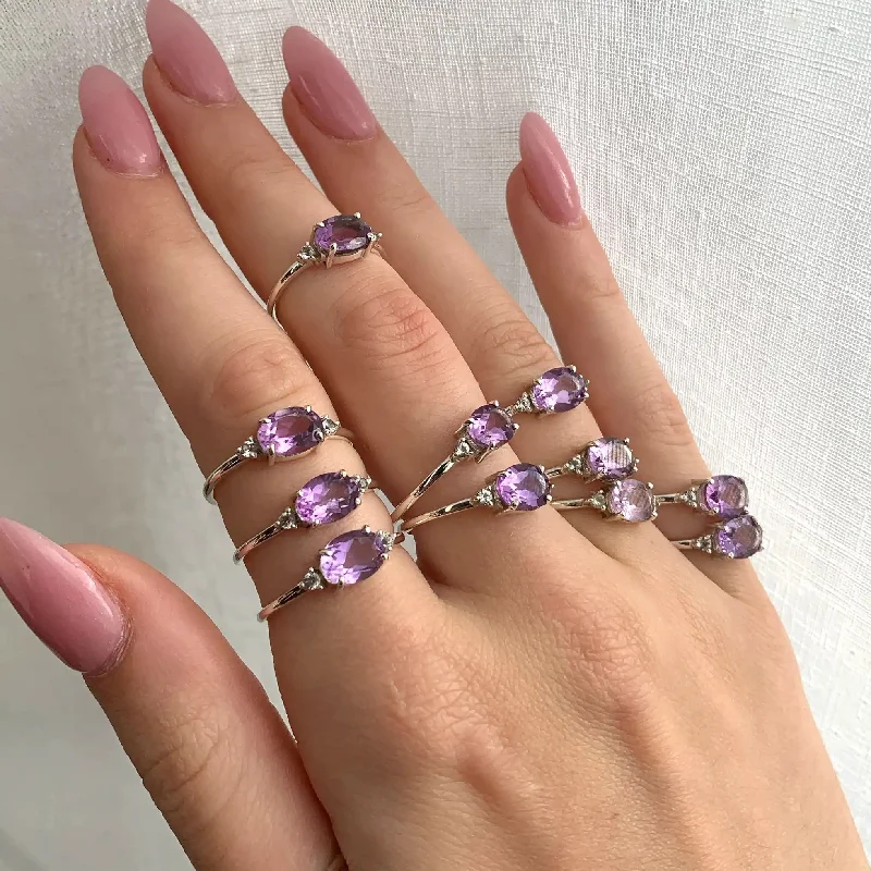 classic wedding rings for women -Pink Amethyst Ring